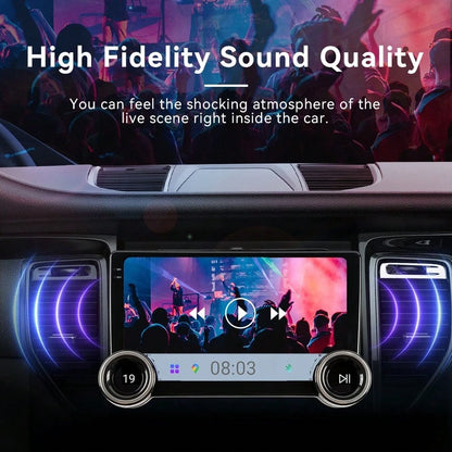 Haudio 2+64GB 10-Inch Wireless Vehicle Display, Integrated With Car Audio, Reverse Camera, Dashcam, Wireless Connectivity And GPS Navigation. Supports CarPlay, Android Auto, FM Radio, AUX/USB, Compati