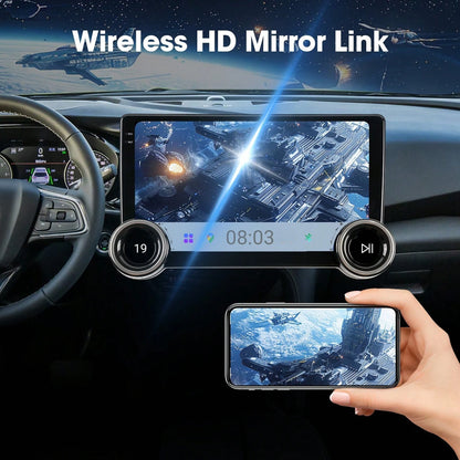 Haudio 2+64GB 10-Inch Wireless Vehicle Display, Integrated With Car Audio, Reverse Camera, Dashcam, Wireless Connectivity And GPS Navigation. Supports CarPlay, Android Auto, FM Radio, AUX/USB, Compati