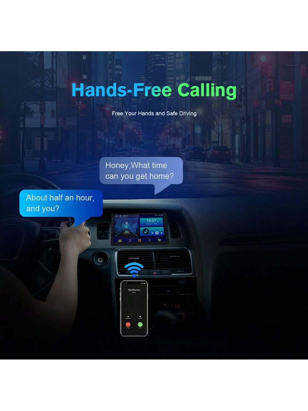 Haudio Wireless Double Din Car Stereo CarPlay Radio Screen For Car Audio Receivers,7" 9"10.1"HD Car Radio Touchscreen For CarPlay & Android Auto/Backup/Camera/Bluetooth/Navigation/FM For All Vehicles