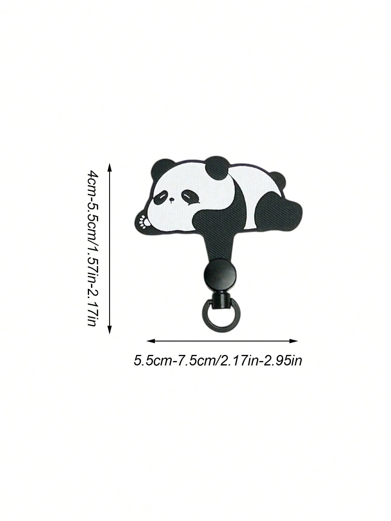 Haus Hana Animal Shaped Mobile Phone Lanyard Pad, Cartoon 360 Degree Rotating Nylon Lanyard Clip, Crawling Panda Diagonal Cross Lanyard Clip, Ultra-Thin Metal Clip Mobile Phone Lanyard, Mobile Phone B
