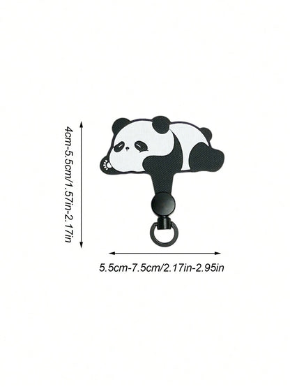 Haus Hana Animal Shaped Mobile Phone Lanyard Pad, Cartoon 360 Degree Rotating Nylon Lanyard Clip, Crawling Panda Diagonal Cross Lanyard Clip, Ultra-Thin Metal Clip Mobile Phone Lanyard, Mobile Phone B