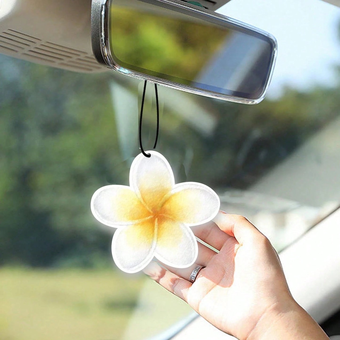  Hibiscus Flower Car Air Freshener,5pcs Long Lasting Cute Pink Beachy Car Accessories| Car Interior Rear View Mirror Hanging Ornament Scents Decor For Women Teen Girls,Car Interior Hanging Scents De
