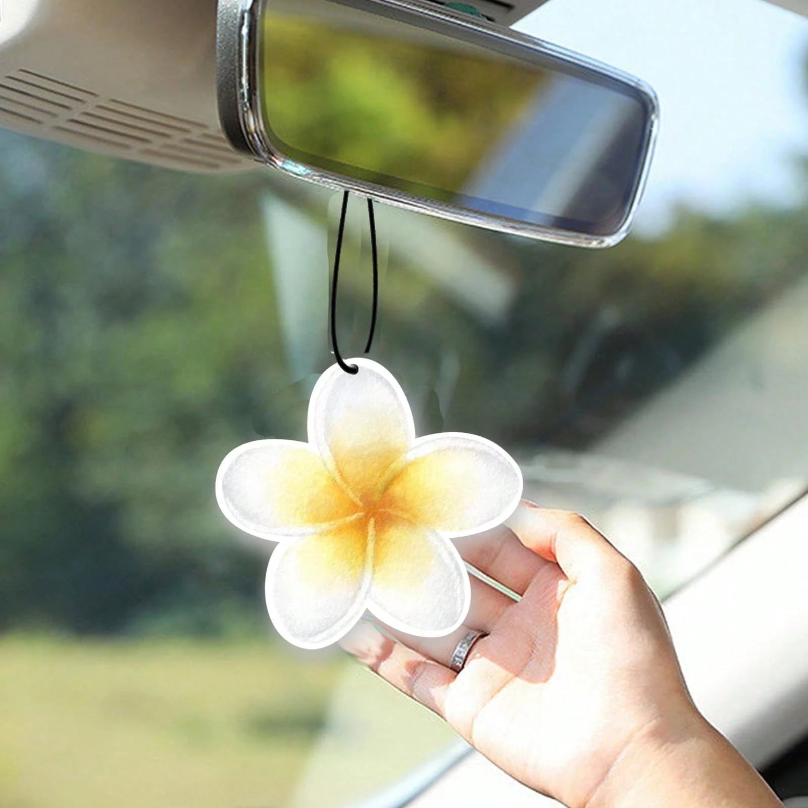  Hibiscus Flower Car Air Freshener,5pcs Long Lasting Cute Pink Beachy Car Accessories| Car Interior Rear View Mirror Hanging Ornament Scents Decor For Women Teen Girls,Car Interior Hanging Scents De