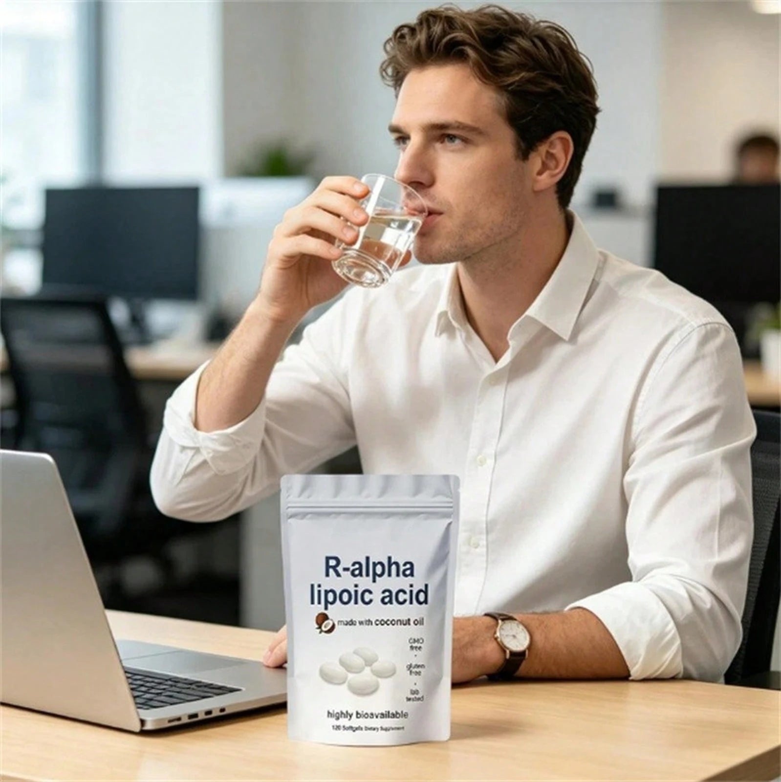 High Demand!R-Alpha Lipoic Acid 600mg With Coconut Oil, 120 Softgels, Antioxidant Support.Women Daily Nutrient Support