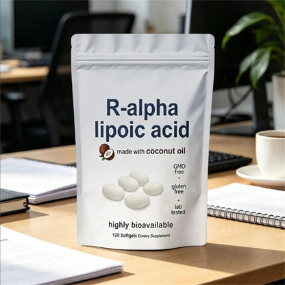 High Demand!R-Alpha Lipoic Acid 600mg With Coconut Oil, 120 Softgels, Antioxidant Support.Women Daily Nutrient Support