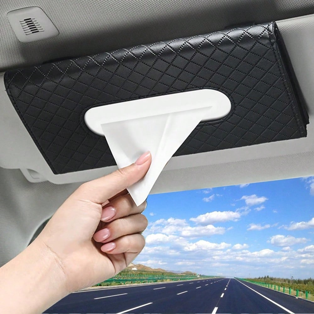High-End PU Leather Face Towels For Automobiles, Sun Visor Design, A Must-Have Storage Tool Inside The Car, Enhancing The Interior Decoration And Practical Functions