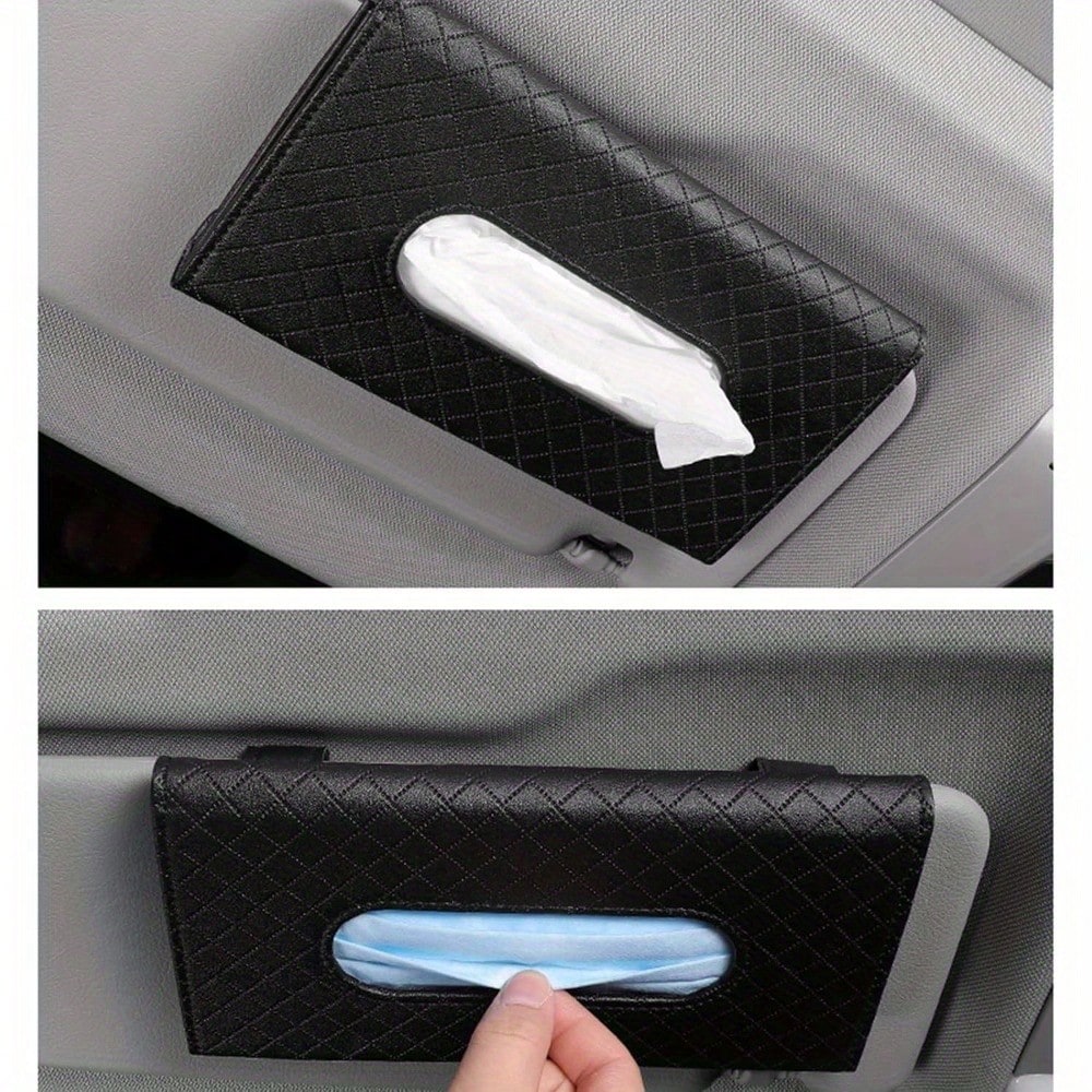 High-End PU Leather Face Towels For Automobiles, Sun Visor Design, A Must-Have Storage Tool Inside The Car, Enhancing The Interior Decoration And Practical Functions