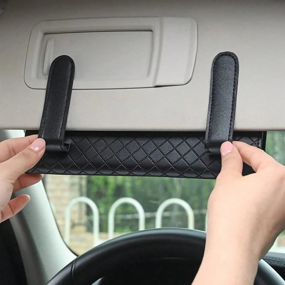 High-End PU Leather Face Towels For Automobiles, Sun Visor Design, A Must-Have Storage Tool Inside The Car, Enhancing The Interior Decoration And Practical Functions