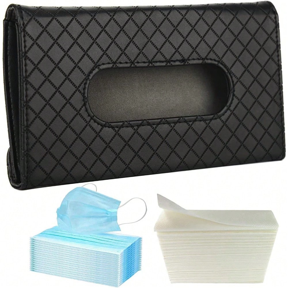 High-End PU Leather Face Towels For Automobiles, Sun Visor Design, A Must-Have Storage Tool Inside The Car, Enhancing The Interior Decoration And Practical Functions