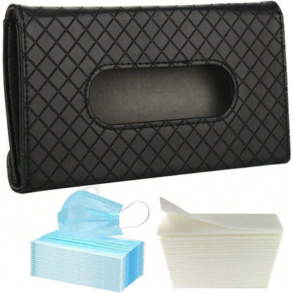 High-End PU Leather Face Towels For Automobiles, Sun Visor Design, A Must-Have Storage Tool Inside The Car, Enhancing The Interior Decoration And Practical Functions