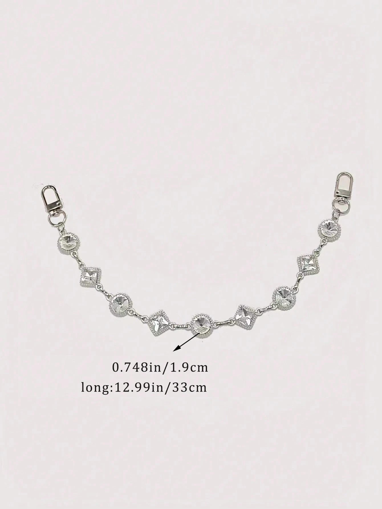 High-End Rhinestone European-American Style Durable Chain Metal Bag Charm Accessory
