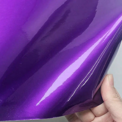 High Gloss Crystal Chameleon Purple Vinyl Wrap, Self Adhesive Air Release Film, DIY Color Change Sticker For Car & Motorcycle Body Modification
