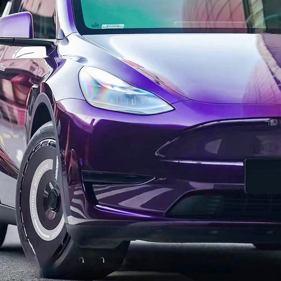 High Gloss Crystal Chameleon Purple Vinyl Wrap, Self Adhesive Air Release Film, DIY Color Change Sticker For Car & Motorcycle Body Modification