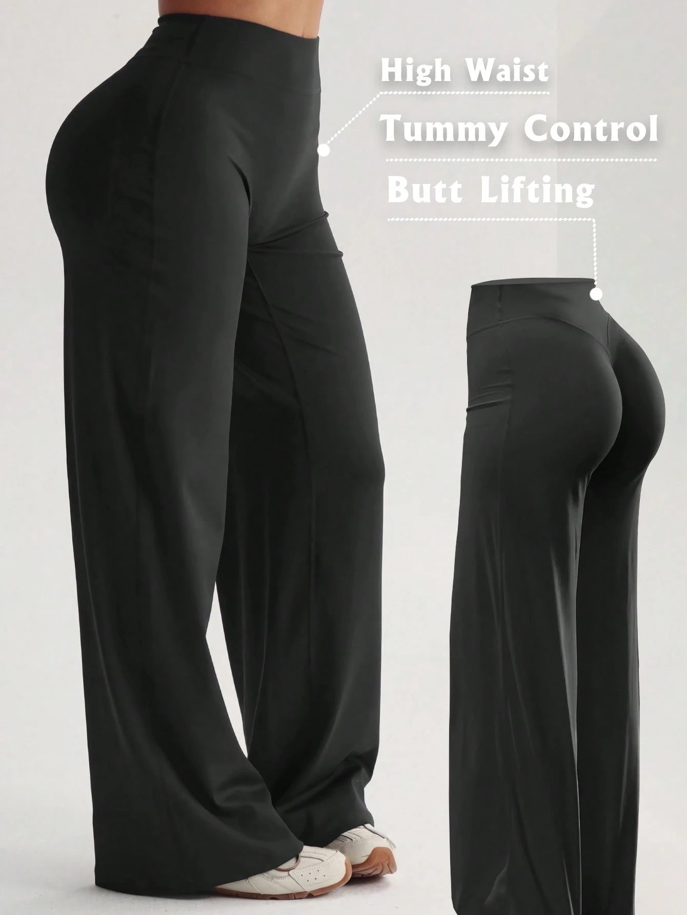 High Waist Soft Wide Leg Pants, Flattering, Non-Sheer, Yoga & Casual Wear For Summer Sports, Athleisure