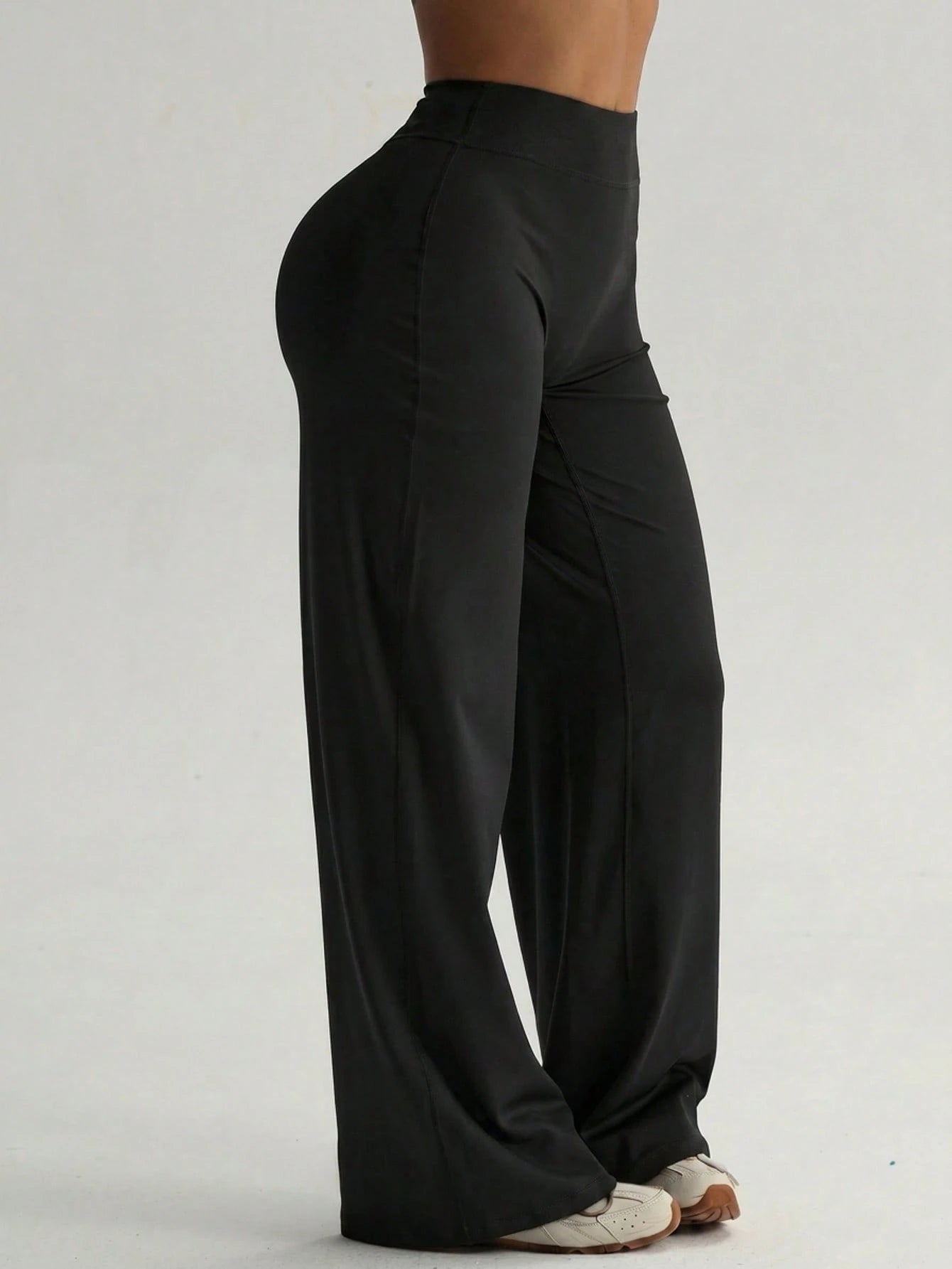 High Waist Soft Wide Leg Pants, Flattering, Non-Sheer, Yoga & Casual Wear For Summer Sports, Athleisure