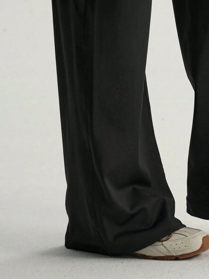 High Waist Soft Wide Leg Pants, Flattering, Non-Sheer, Yoga & Casual Wear For Summer Sports, Athleisure
