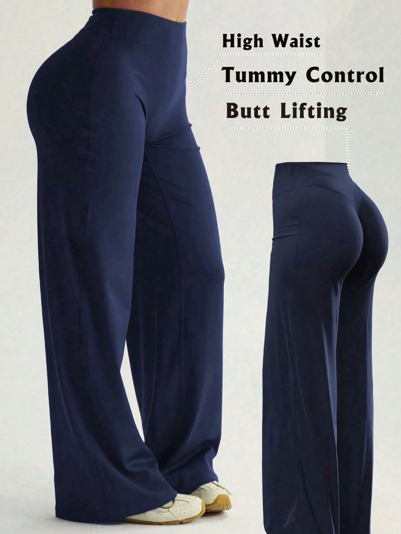High Waist Soft Wide Leg Pants, Flattering, Non-Sheer, Yoga & Casual Wear For Summer Sports, Athleisure
