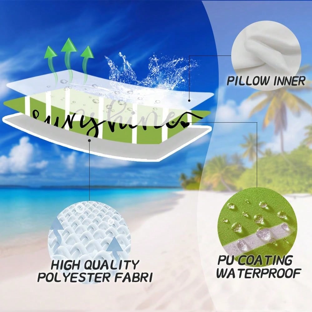 HOMPOOLL 2Pcs Outdoor Pillow Covers,18x18 Inch/12*20Inch Hello Sunshine Decor Yellow Waterproof Summer Outdoor Waterproof Pillow Covers Decor For Patio Funiture Garden Sofa Couch