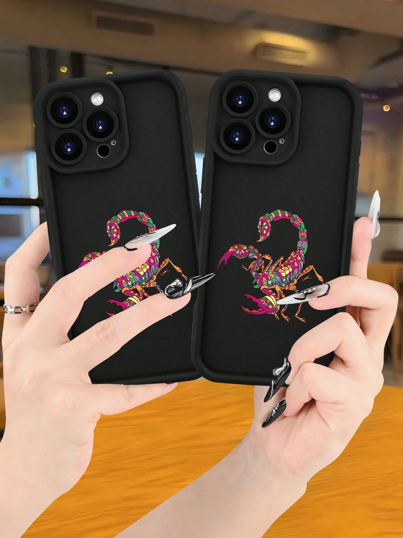 Hot Selling Colorful Scorpion Pattern Fashionable Men's And Women's Anti Drop Phone Case, Suitable For IPhone 17/17PRO/17AIR/17PROMAX/16E/16/16PRO/16PLUS/16PROMAX/15/15PROMAX/14/14PLUS/14PROMAX/14PROM