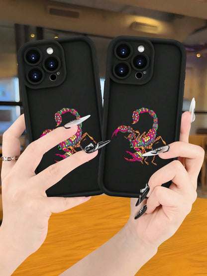 Hot Selling Colorful Scorpion Pattern Fashionable Men's And Women's Anti Drop Phone Case, Suitable For IPhone 17/17PRO/17AIR/17PROMAX/16E/16/16PRO/16PLUS/16PROMAX/15/15PROMAX/14/14PLUS/14PROMAX/14PROM