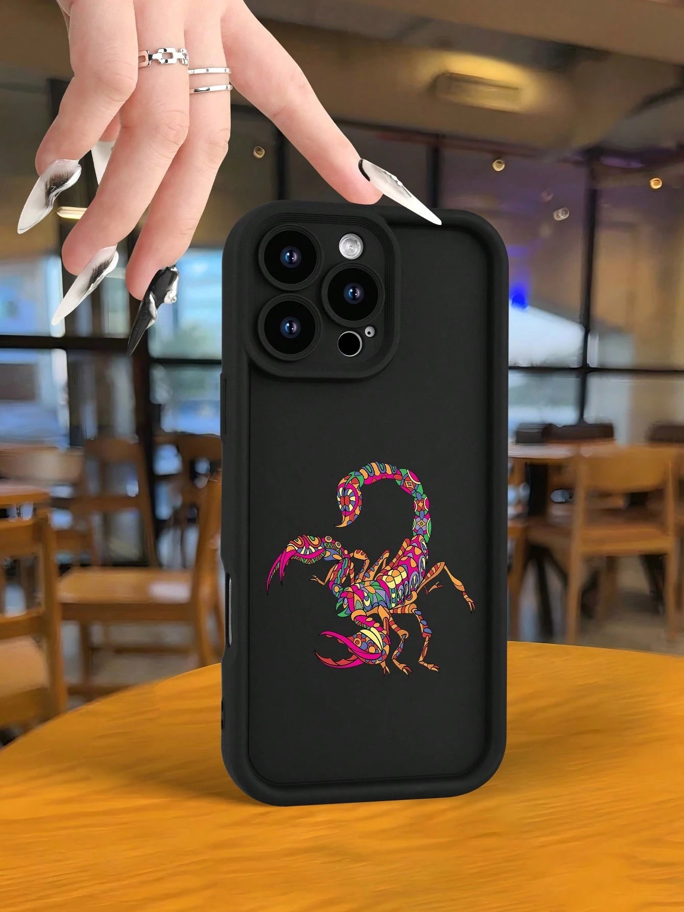 Hot Selling Colorful Scorpion Pattern Fashionable Men's And Women's Anti Drop Phone Case, Suitable For IPhone 17/17PRO/17AIR/17PROMAX/16E/16/16PRO/16PLUS/16PROMAX/15/15PROMAX/14/14PLUS/14PROMAX/14PROM