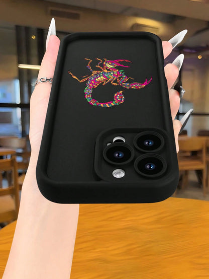 Hot Selling Colorful Scorpion Pattern Fashionable Men's And Women's Anti Drop Phone Case, Suitable For IPhone 17/17PRO/17AIR/17PROMAX/16E/16/16PRO/16PLUS/16PROMAX/15/15PROMAX/14/14PLUS/14PROMAX/14PROM