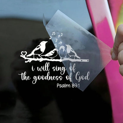 I Will Praise The Lord's Mercy- Car Sticker Funny Bible Verse Bird Christian Faith Humor Car Truck Accessories Affirmation Statement Waterproof Car Decal Parent Gift
