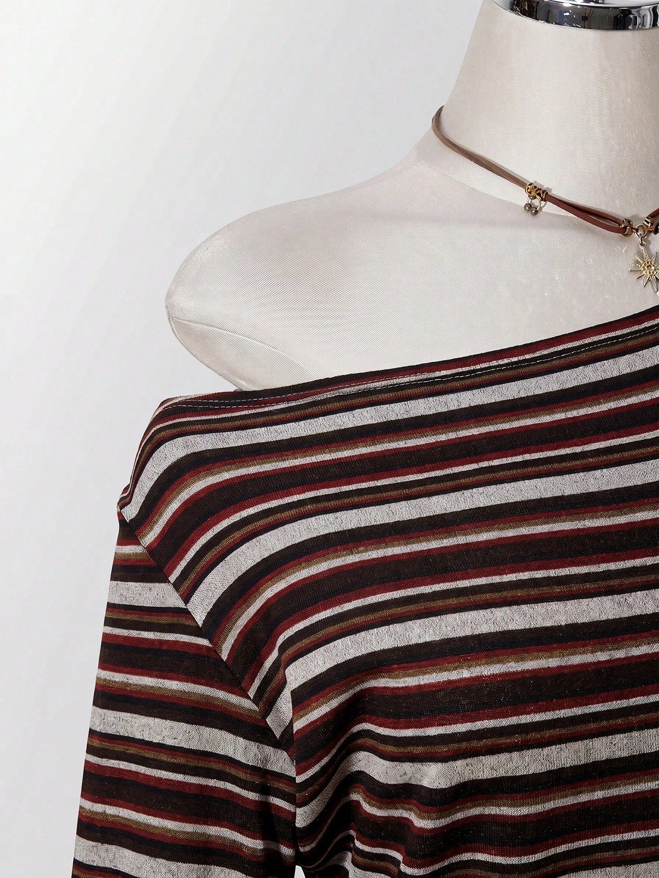 ICON Plus Size Y2K 1950s Vintage 90s Asymmetrical Shoulder Knitted Waist-Cinching T-Shirt Top Casual Retro Collar Long Sleeve Vacation Office Black Summer