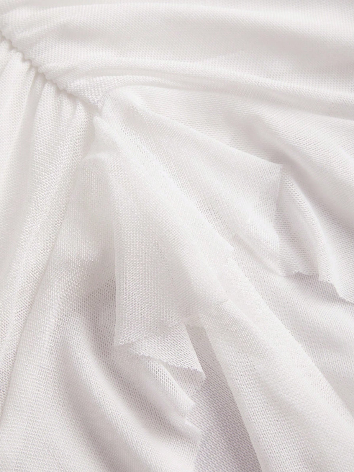 ICON Summer White Solid Asymmetrical Ruched Ruffle Hem Skirt