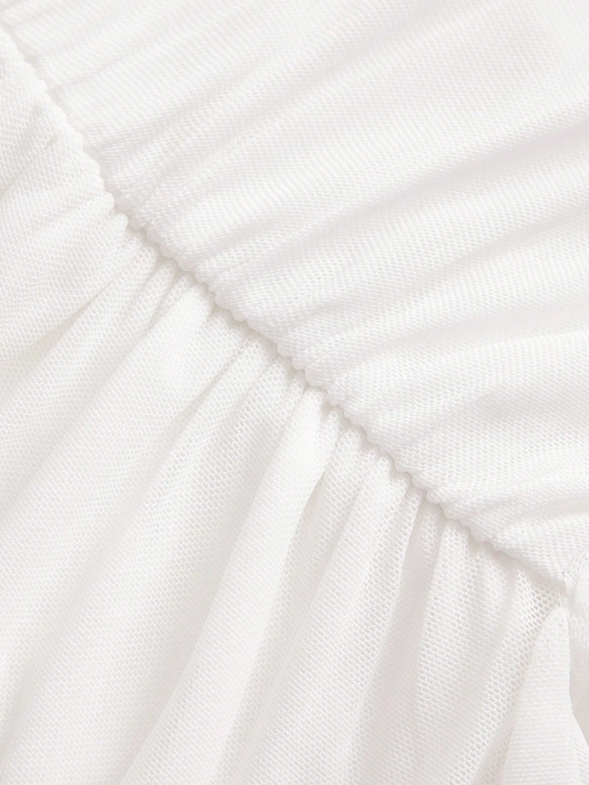 ICON Summer White Solid Asymmetrical Ruched Ruffle Hem Skirt