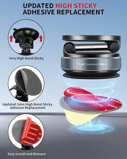 ILKCC 6Pcs Dash Cam Adhesive Pads [2mm, 283" Sq &Amp; 22" Rd]- Strong Heat-Resistant Sticky Tape For Car Dash, Windshield, GPS &Amp; Suction