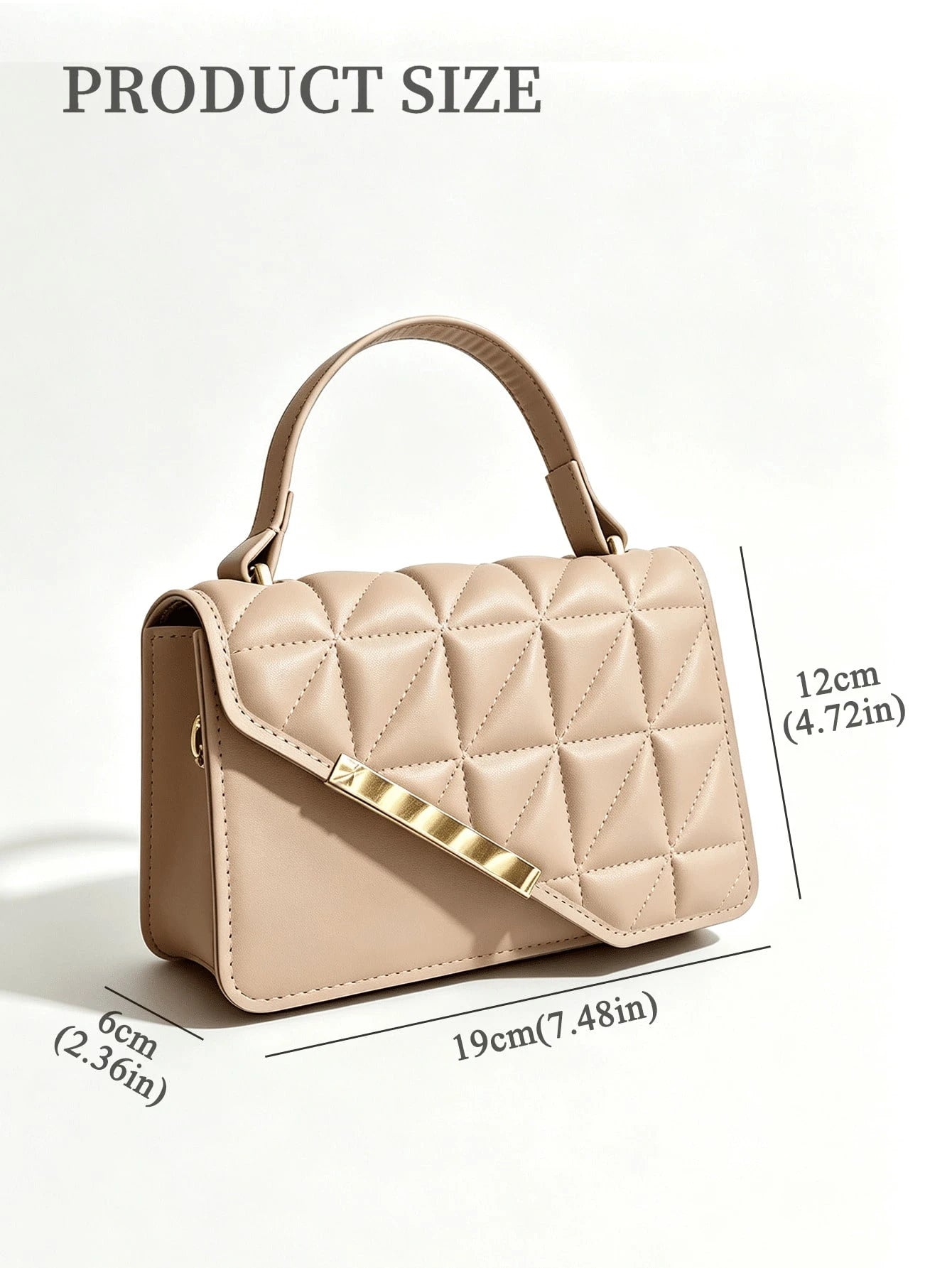 Imitation Leather Square Shoulder Bag, Quilted Texture Finish And Stitched Pattern, Multifunctional Mini Handbag, Suitable For Work And Shopping