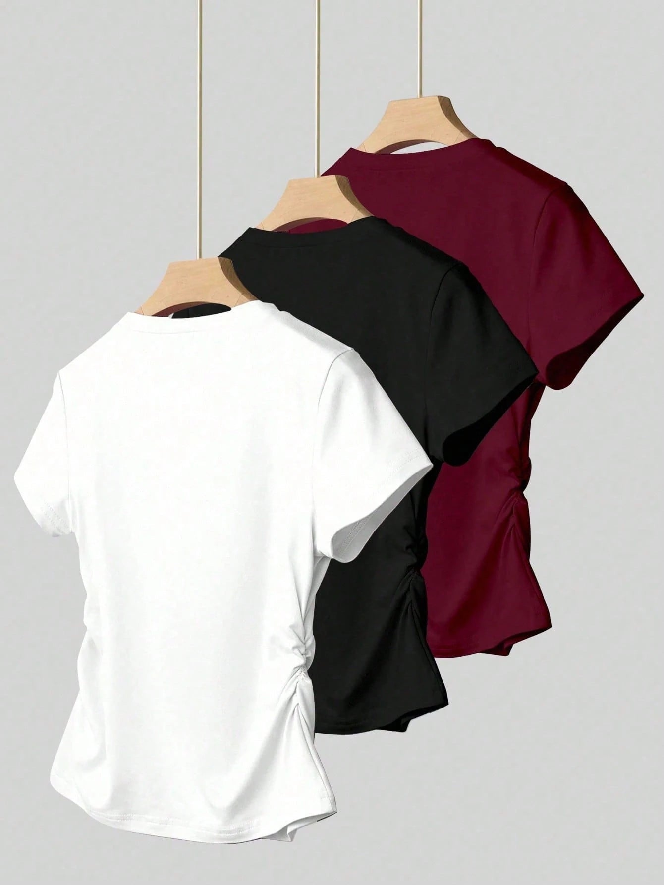 INAWLY 3pcs/Set Plus Size Women Summer Casual T-Shirt Set