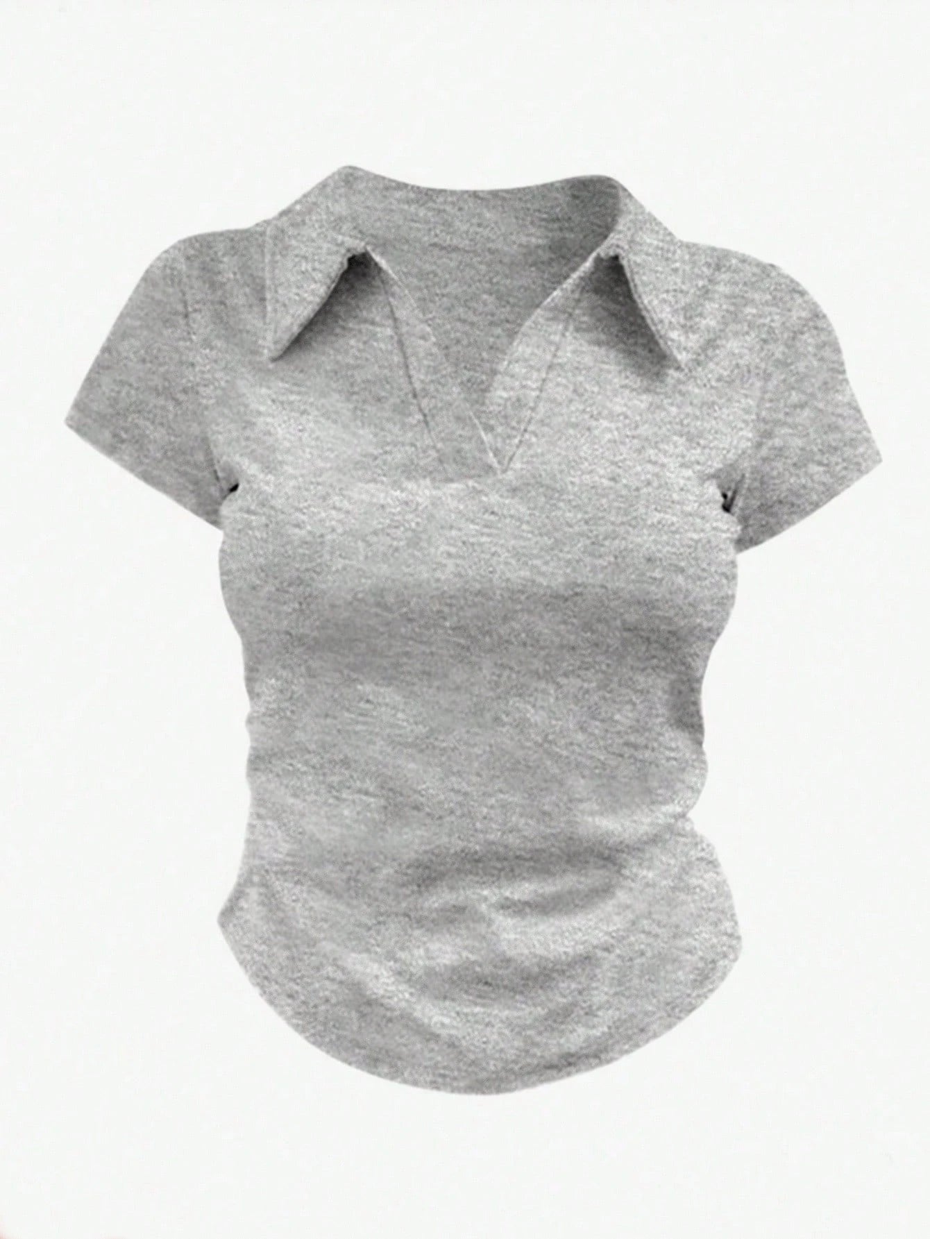 INAWLY Plus Size Casual Solid Color Short Sleeve T-Shirt, Summer