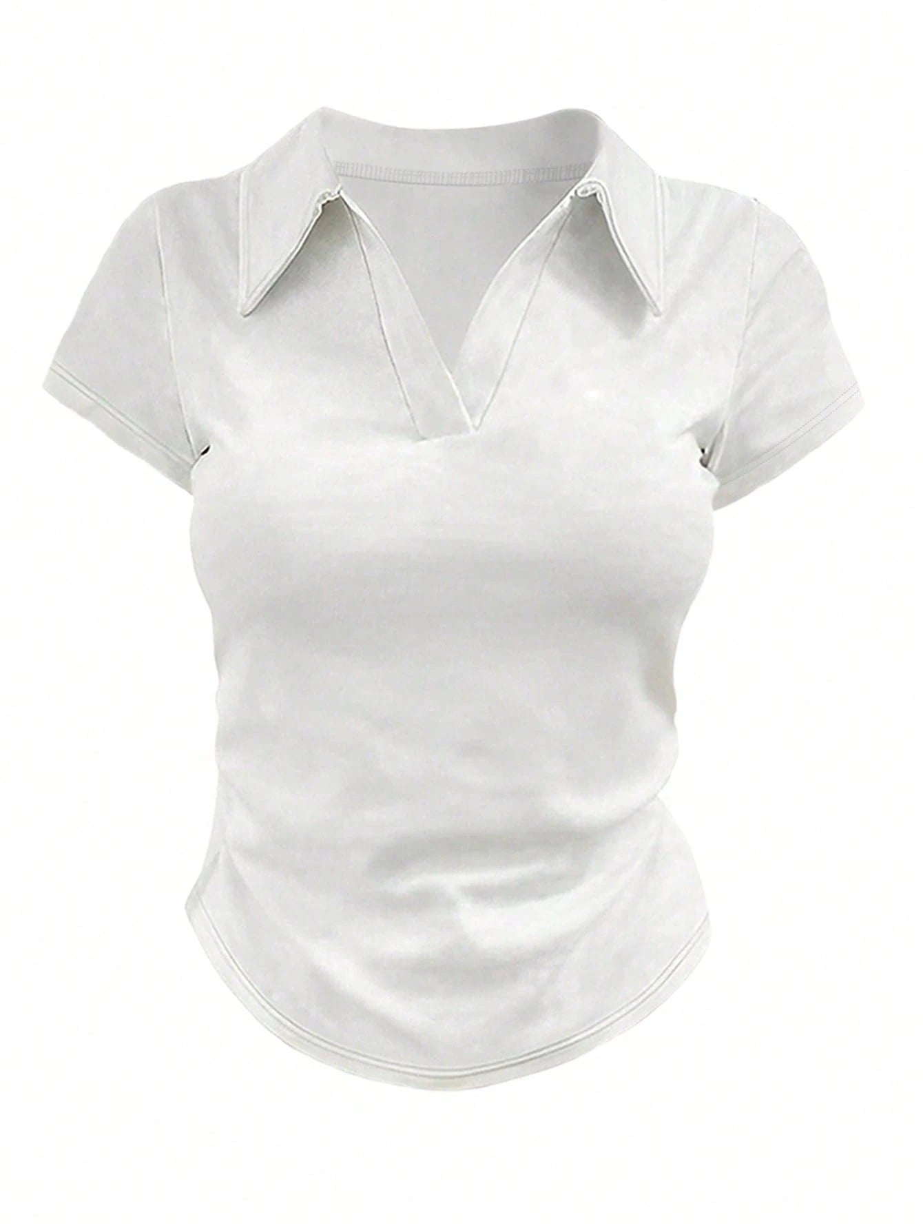 INAWLY Plus Size Casual Solid Color Short Sleeve T-Shirt, Summer