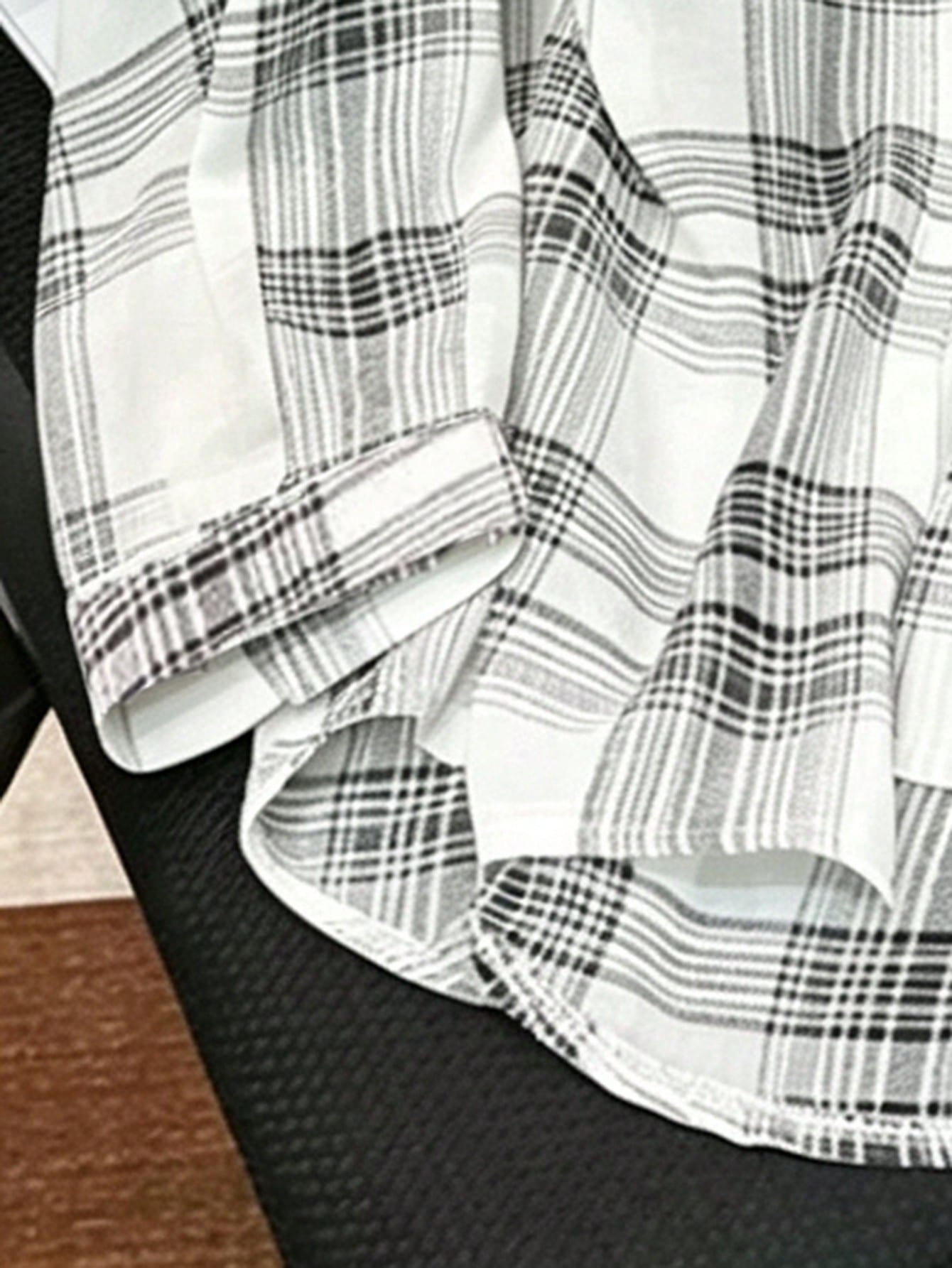 INAWLY Plus Size Women Casual Collegiate Style Printed Drop Shoulder Loose Curved Hem Plaid Shirt Fall Cloth For Women