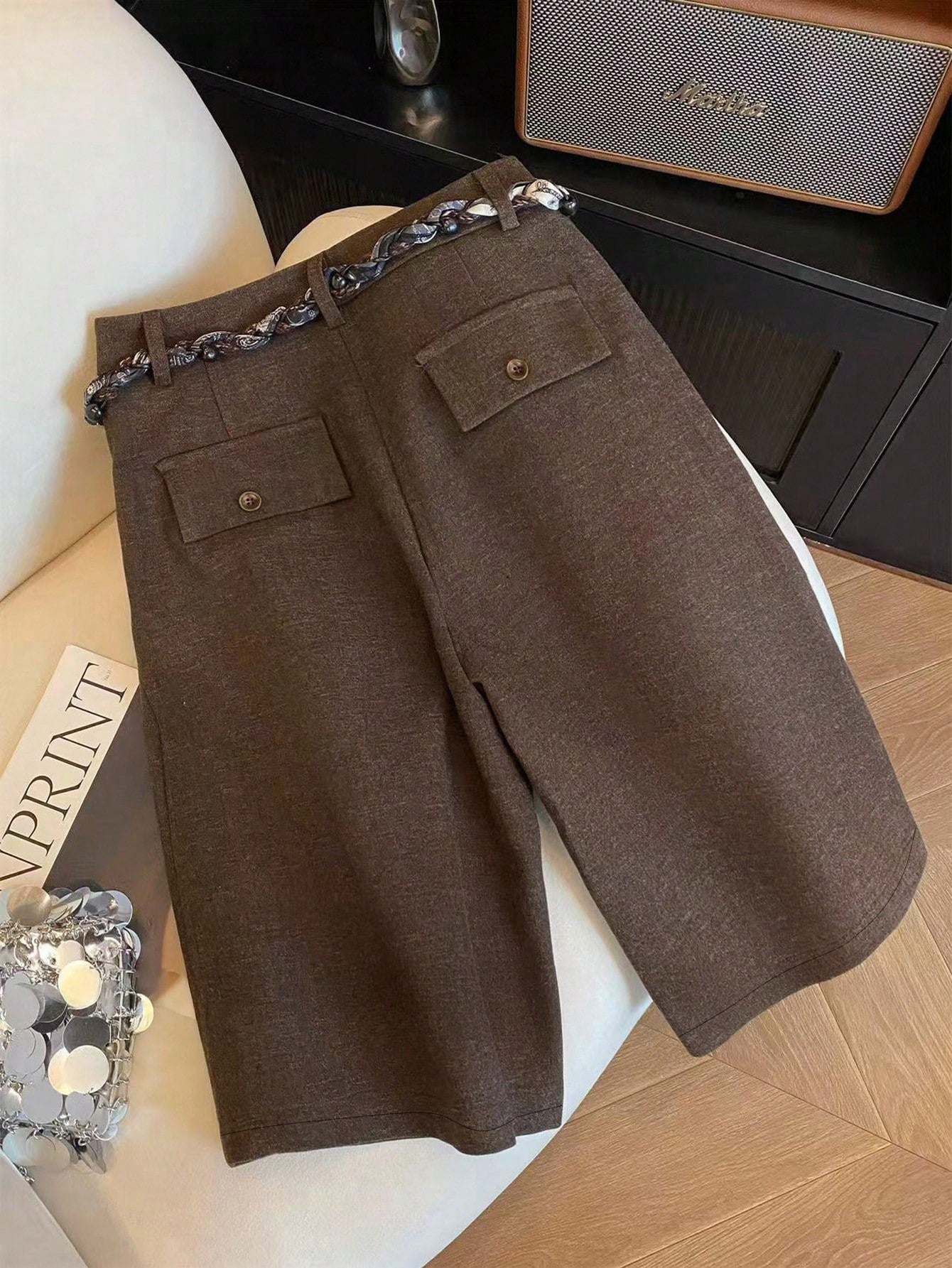 INAWLY Women's Fashionable Vintage Casual Loose Pants With Slant Pockets