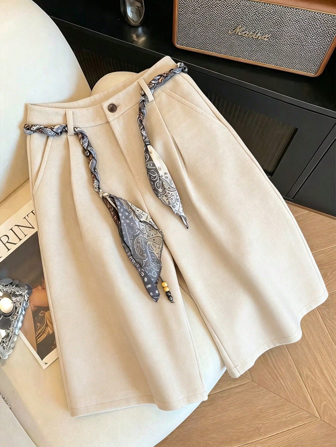 INAWLY Women's Fashionable Vintage Casual Loose Pants With Slant Pockets