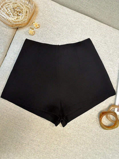 INAWLY Women's Plain Solid Color Casual Shorts, Fashionable For Summer