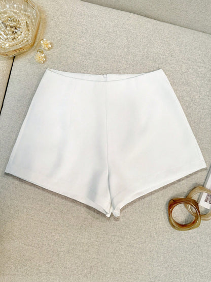 INAWLY Women's Plain Solid Color Casual Shorts, Fashionable For Summer