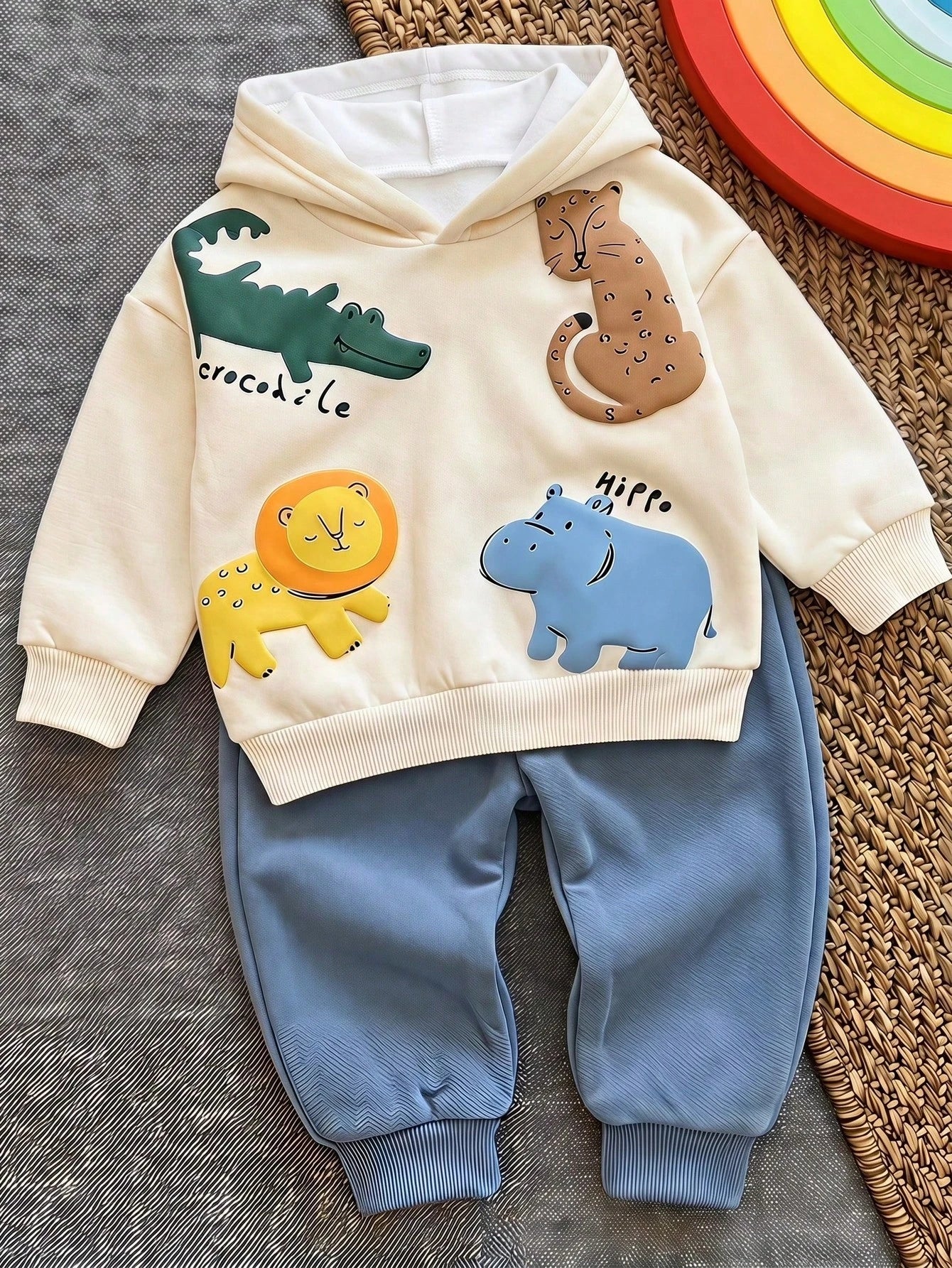 Infant Boys Casual Loose Comfy Knit Soft Sweatshirt&Pants Set,Suitable For Autumn/Winter Baby Boy Clothes Outfit Tractor Little Sweatpants Fall