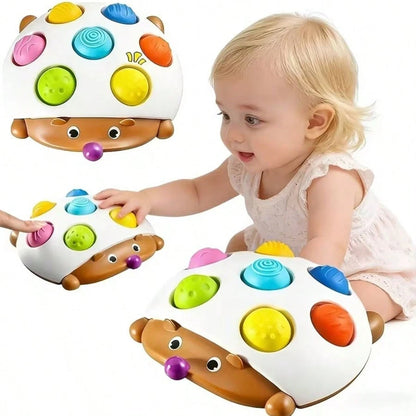 Infant Sensory Press Hedgehog Toy, Suitable For Babies 18 Months And Above, Point-And-Press Recognition Toy, Airplane Travel Companion. (Random Color)