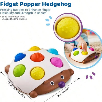 Infant Sensory Press Hedgehog Toy, Suitable For Babies 18 Months And Above, Point-And-Press Recognition Toy, Airplane Travel Companion. (Random Color)