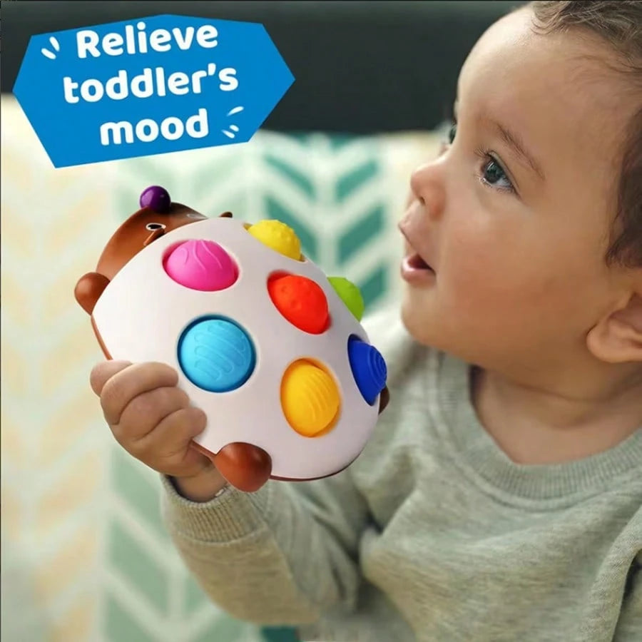Infant Sensory Press Hedgehog Toy, Suitable For Babies 18 Months And Above, Point-And-Press Recognition Toy, Airplane Travel Companion. (Random Color)