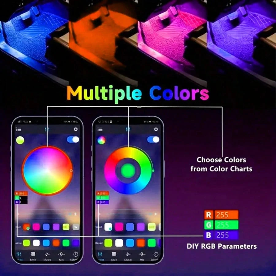 Intelligent Car Interior Trim Kit, LED Light Show Decorative Ambient Lighting, Music Dynamic Mode