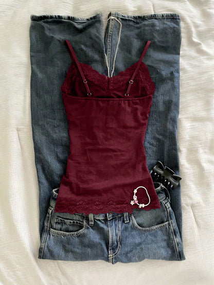 IslaSuriya Lace Patchwork Fitted Camisole For Women