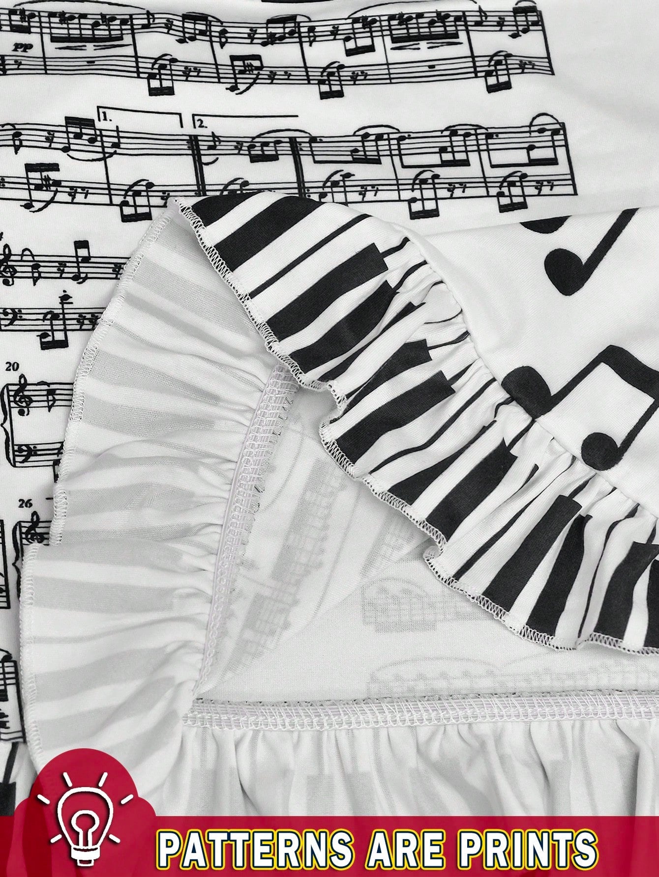 IslaSuriya Y2K Sweet Adorable Fairytale-Inspired Slim-Fit Crop Top,Sheet Music And Musical Note Prints,Cute Bow,White And Black Polka Dot,Summer,Cute,Date