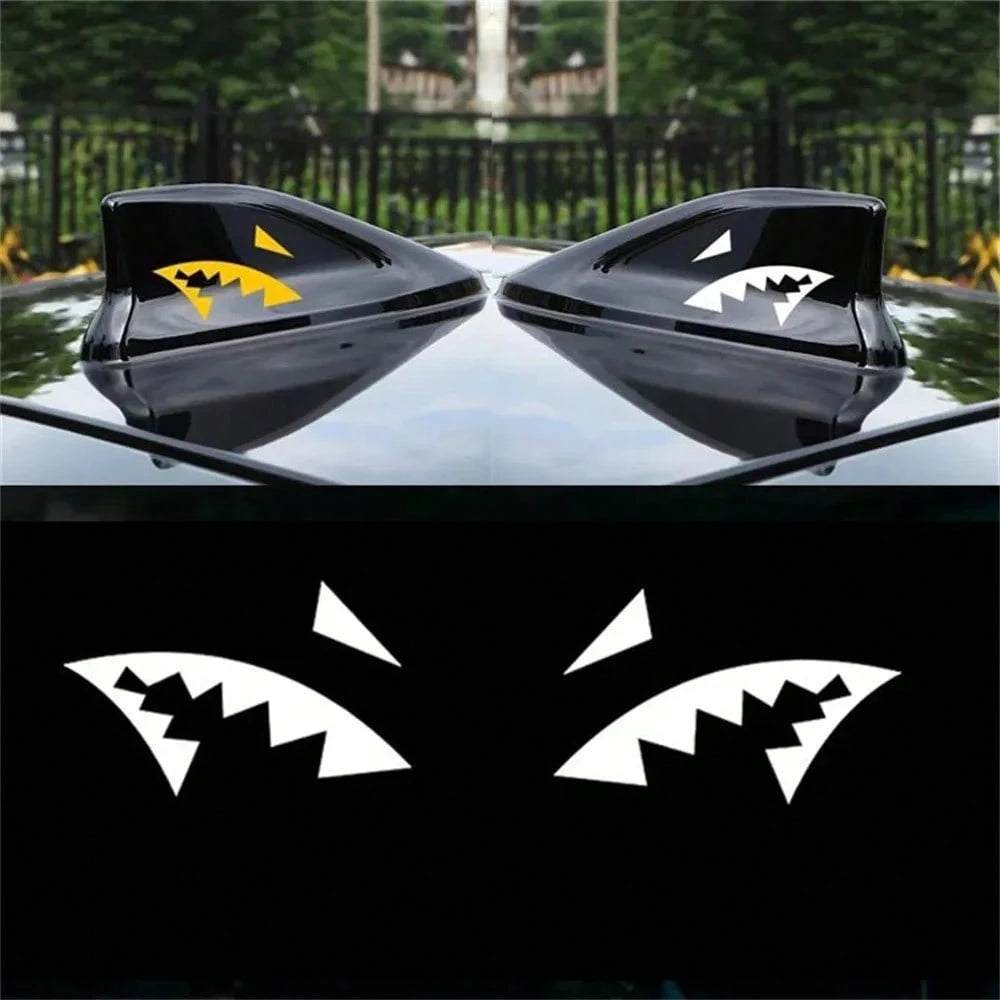 JDM Shark Fin Antenna Car Sticker Creative Shark Mouth Vinyl Decal Car Body Stickers Car Styling Auto Exterior Decoration