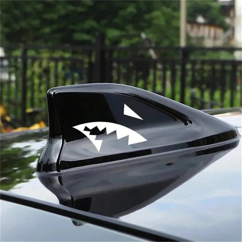 JDM Shark Fin Antenna Car Sticker Creative Shark Mouth Vinyl Decal Car Body Stickers Car Styling Auto Exterior Decoration