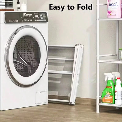 JIASLING Essentials Folding Clothes Drying Rack With Strong Steel Frame And 11 Coated Dowels, White